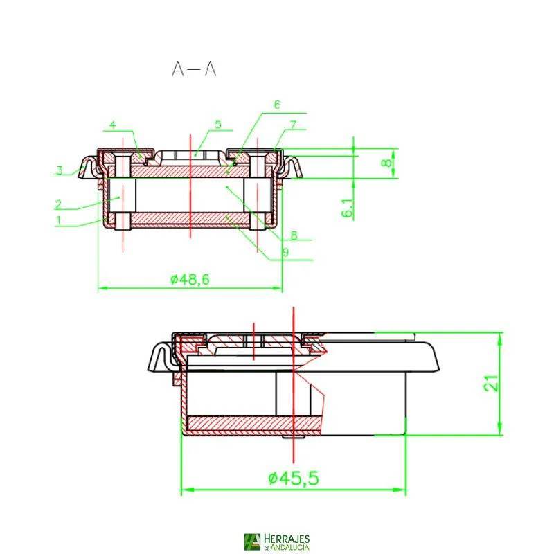 Escudo Seguridad U200 latón Ø62mm | Herrajes de Andalucía