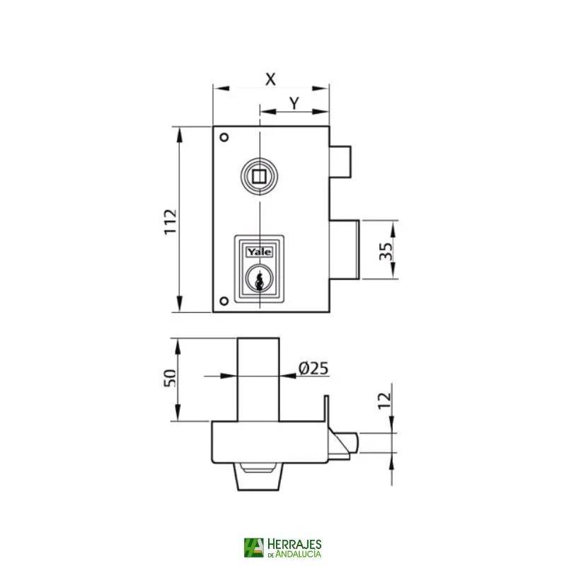 Cerradura Sobreponer 56BP Derecha 60 mm | Herrajes de Andalucía