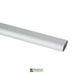 Barra ovalada armarios 3.90m plata-Herrajes de Andalucía