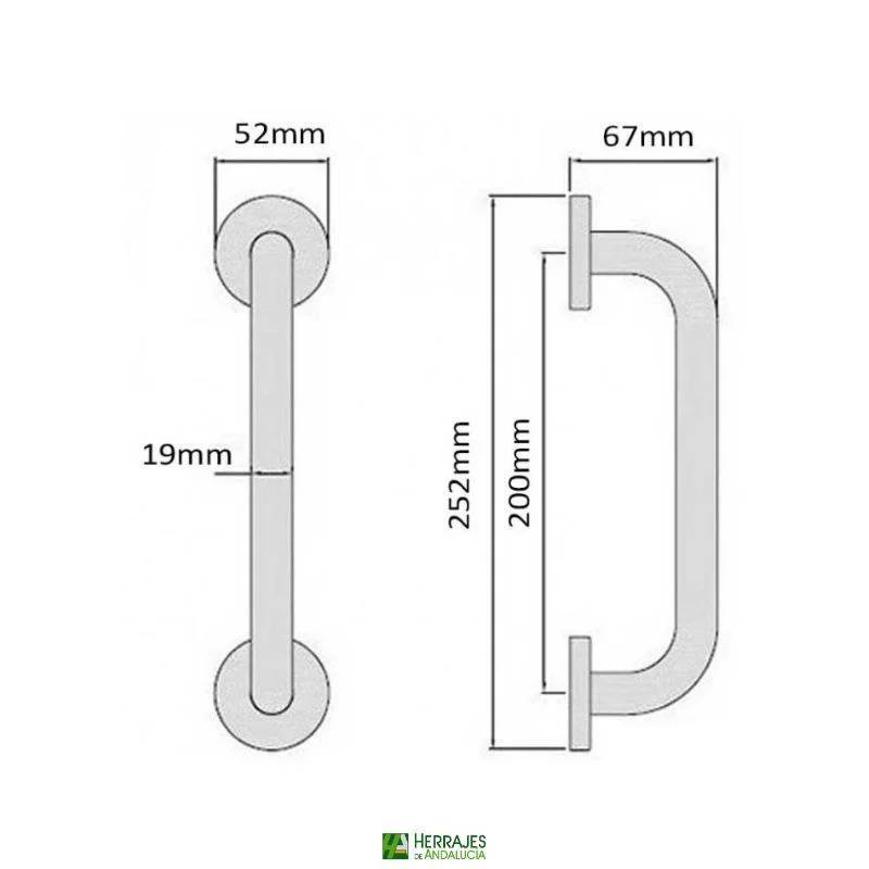 Manillón para puertas de entrada de acero inoxidable-Herrajes de Andalucía