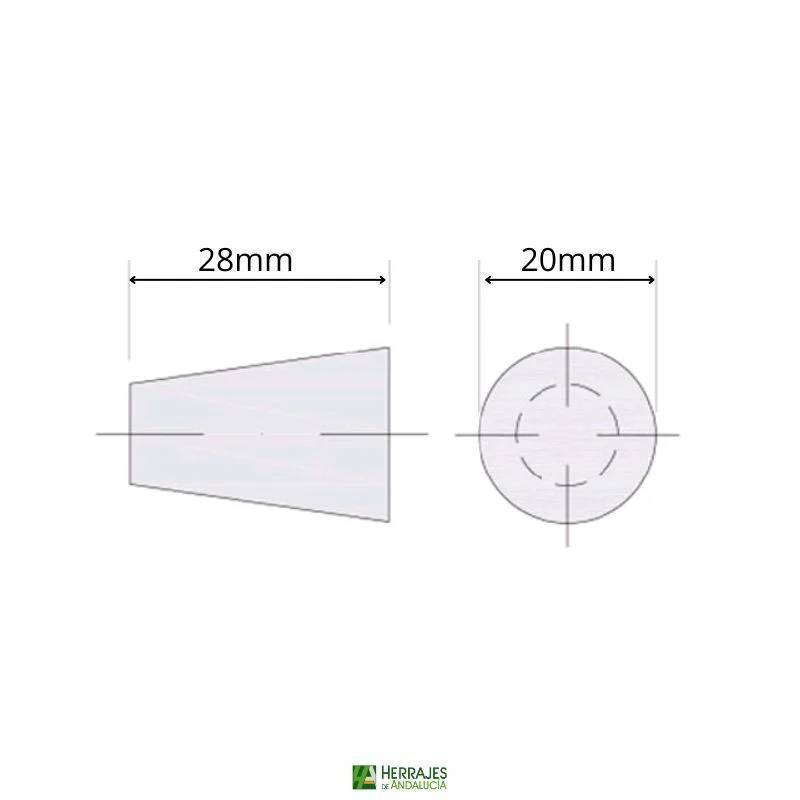 Pomo Mueble inoxidable cónico Ø20mm | Herrajes de Andalucía