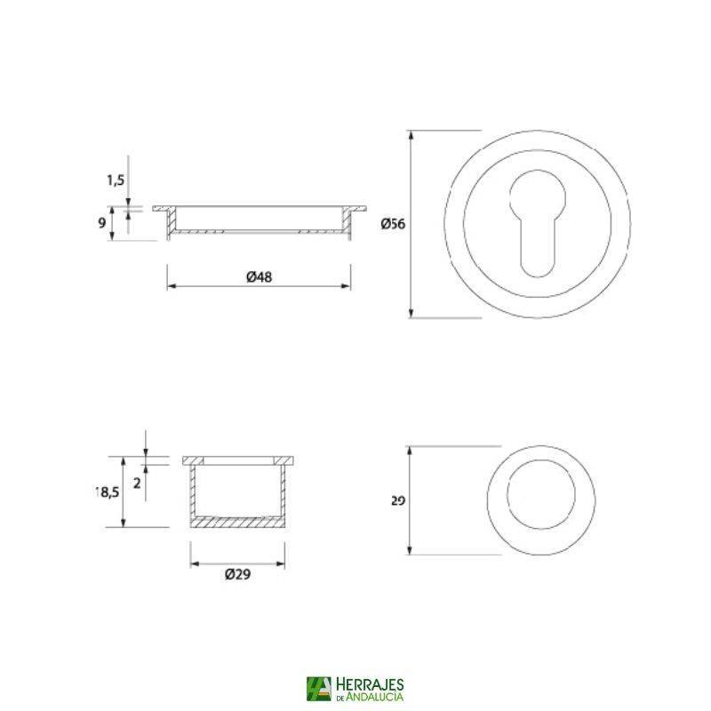 Kit Condena Puerta Corredera 104 Cromo | Herrajes de Andalucía