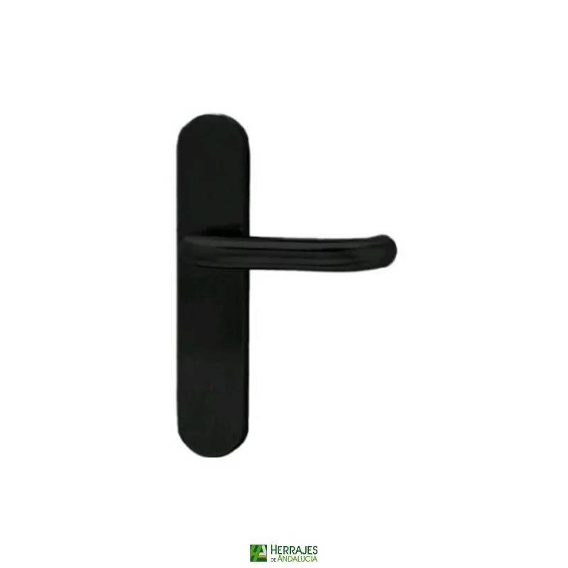 Manivela Hadeso Negra con Placa | Herrajes de Andalucía
