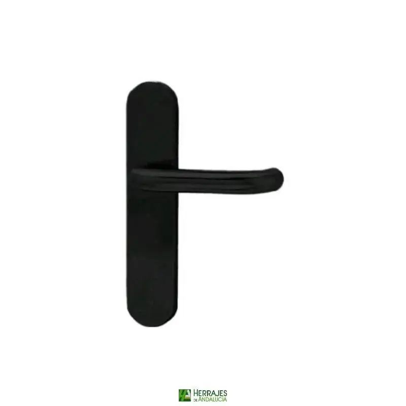 Manivela Hadeso Negra con Placa | Herrajes de Andalucía