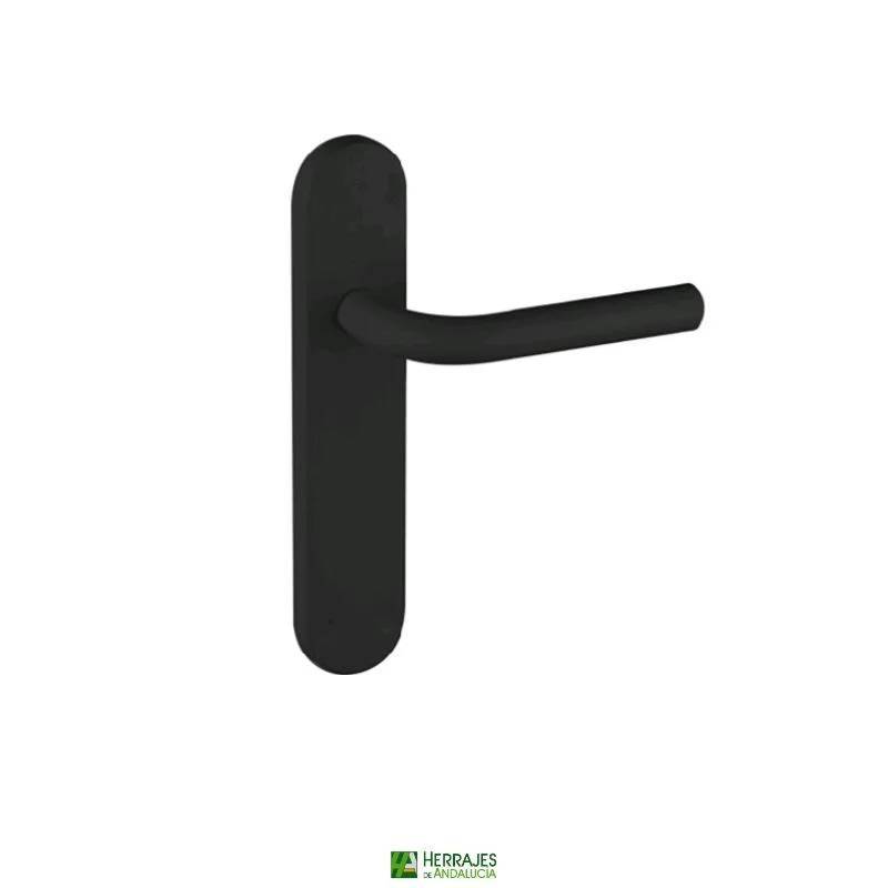 Manivela Herao Negra con Placa | Herrajes de Andalucía