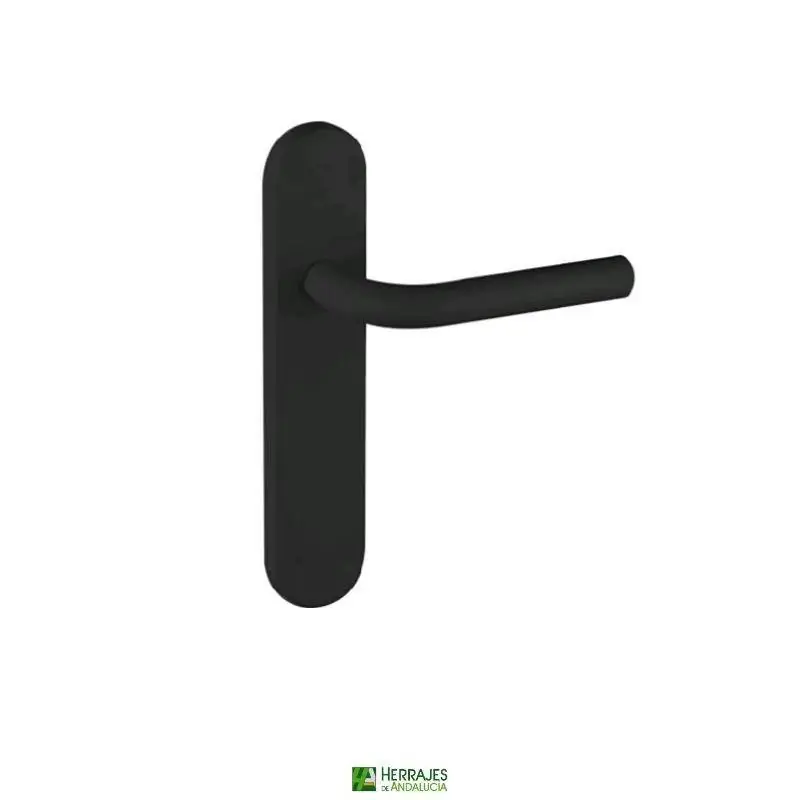 Manivela Herao Negra con Placa | Herrajes de Andalucía