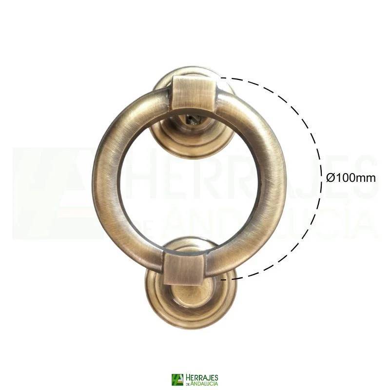 Llamador rosco níquel satinado Ø100 mm modelo 046 | Herrajes de Andalucía