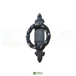 Llamador Rústico negro con placa 220x110mm | Herrajes de Andalucía