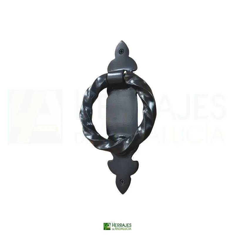 Llamador Rústico negro con placa 220x110mm | Herrajes de Andalucía
