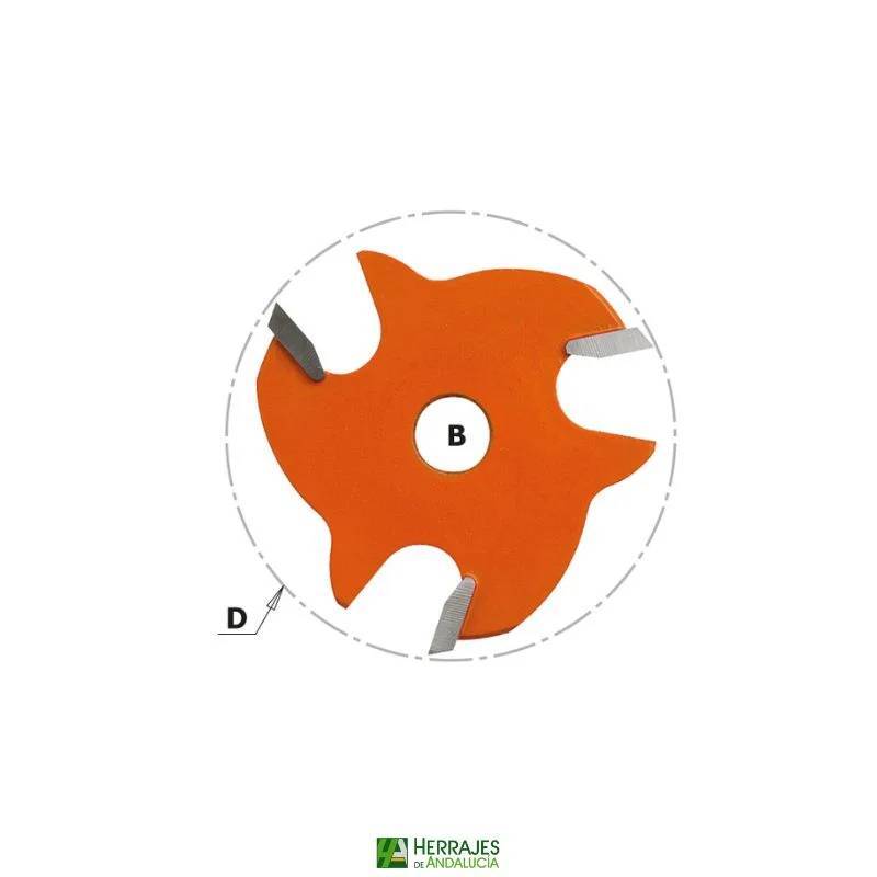 Fresa ranuras laterales Ø47,63 mm PTFE | Herrajes de Andalucía