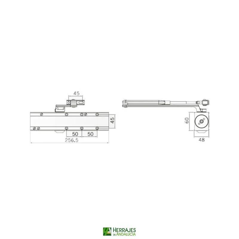 Cierrapuertas CTB81 Inther cremallera y piñón | Herrajes Andalucía