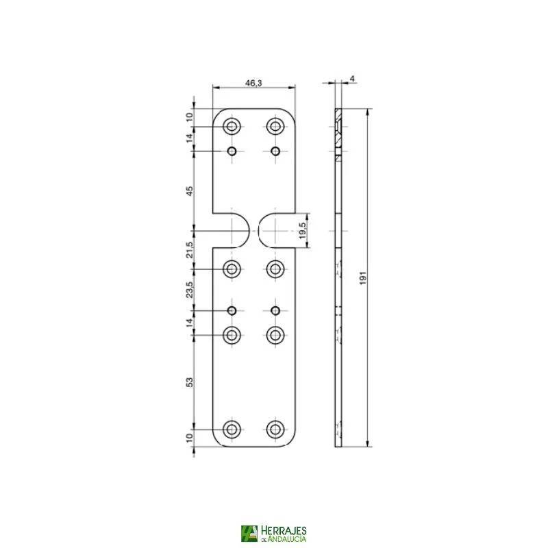 Placa seguridad Inther 191x46.3mm Nordeste | Herrajes de Andalucía