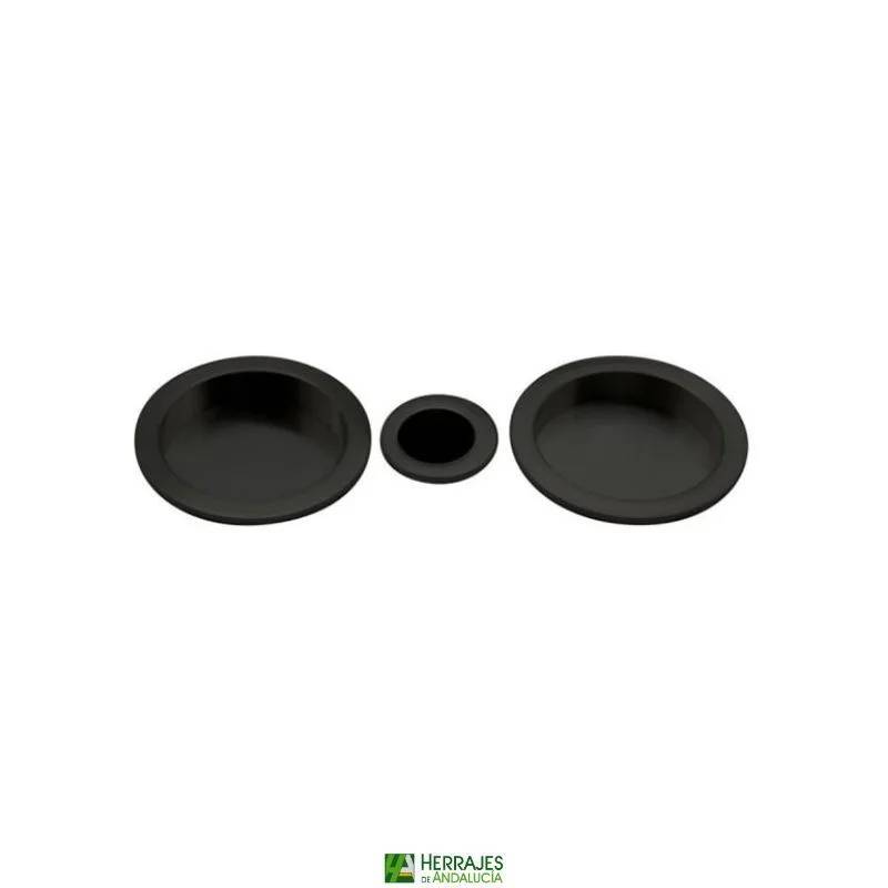 Kit cazoleta puerta corredera negro | Herrajes de Andalucía