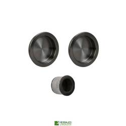 Kit cazoleta puerta corredera negro | Herrajes de Andalucía