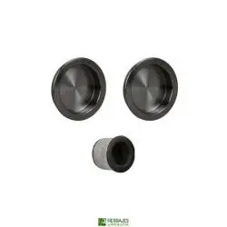 Kit cazoleta puerta corredera negro | Herrajes de Andalucía