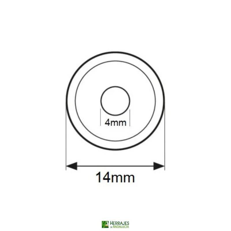 Embellecedor Latón Níquel 14x14 mm | Herrajes de Andalucía