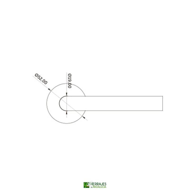 Juego Manivela con roseta Hebe Inther 135mm inoxidable | Herrajes de Andalucía