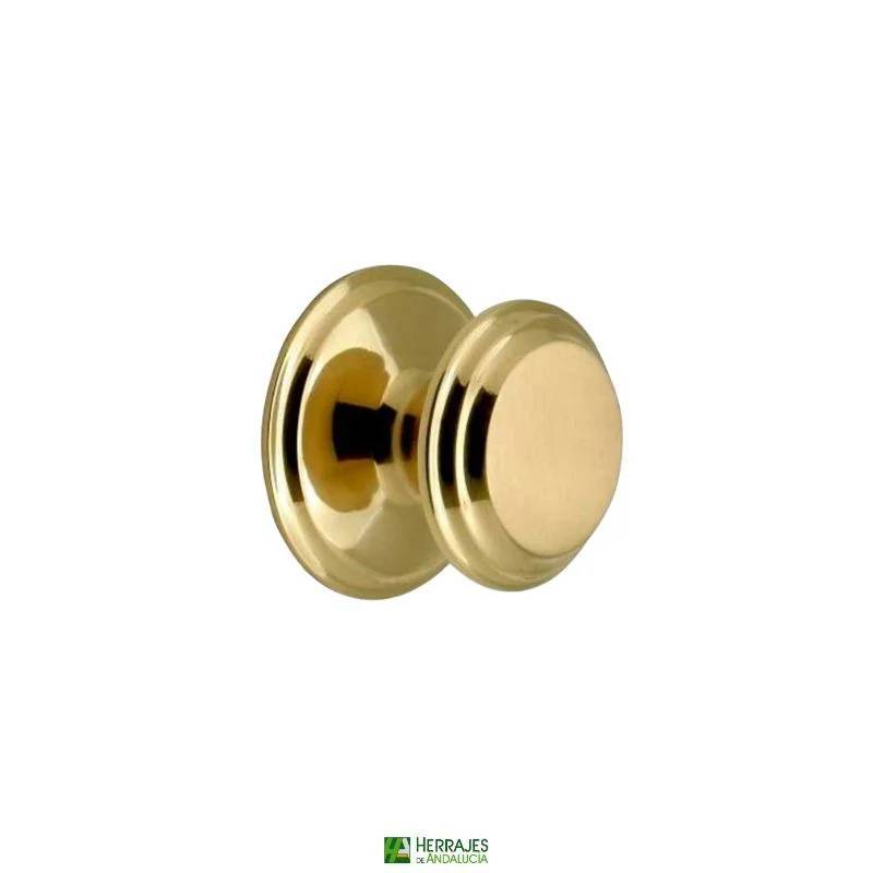 Pomo Puerta fijo C207 Ø90 pulido satinado | Herrajes de Andalucía