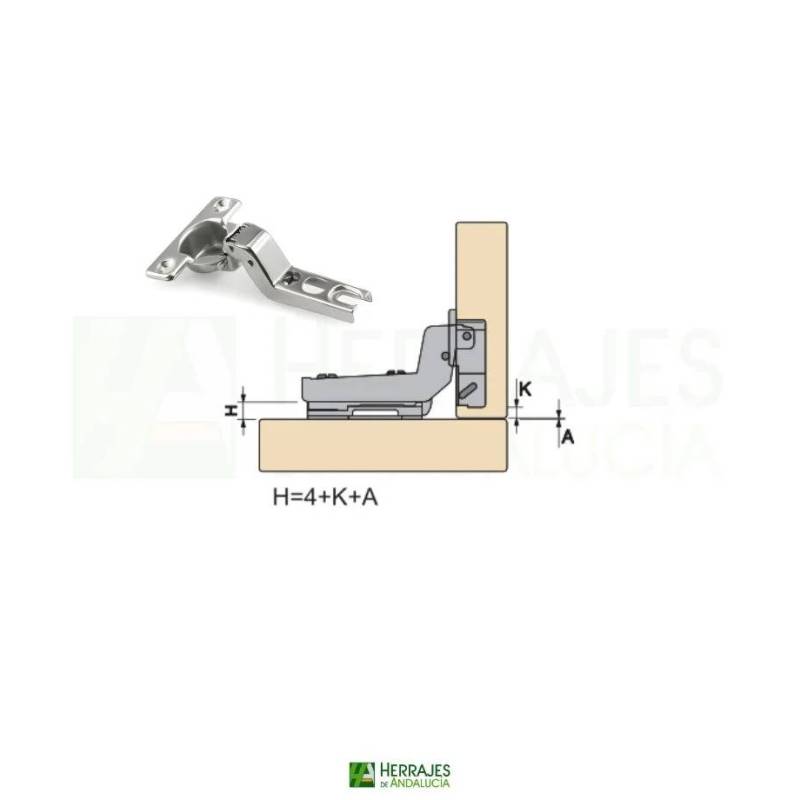 Bisagra Mini P26 Slide-On Súper Acodada | Herrajes de Andalucía