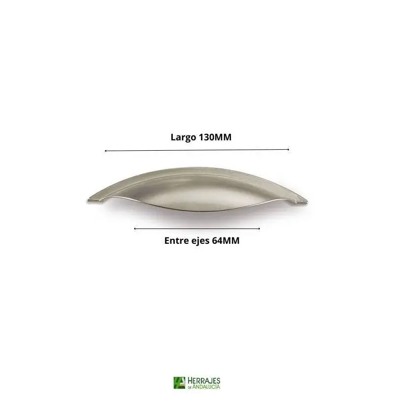 Tirador Concha 130 mm Ejes 64 mm | Herrajes de Andalucía