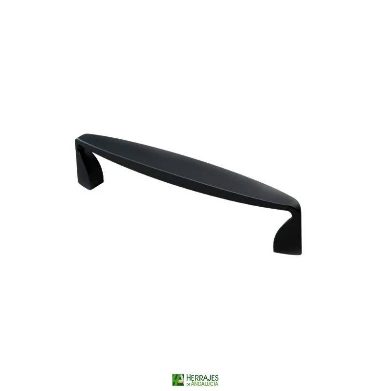 Tirador Elbow Negro Mate 128 mm | Herrajes de Andalucía