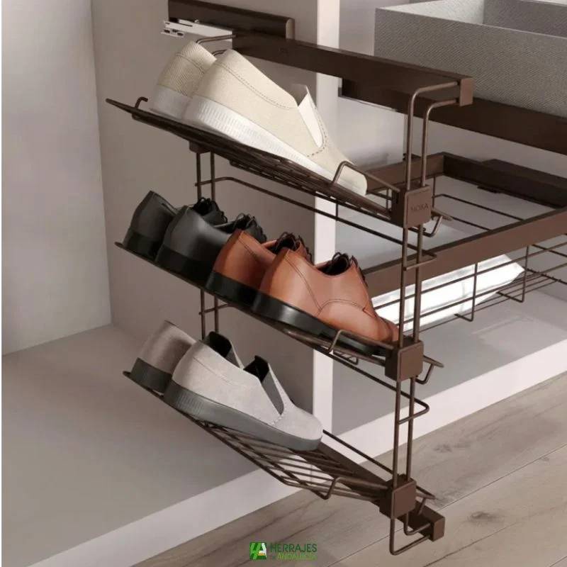 Zapatero Extraíble Moka 3 Baldas | Herrajes de Andalucía