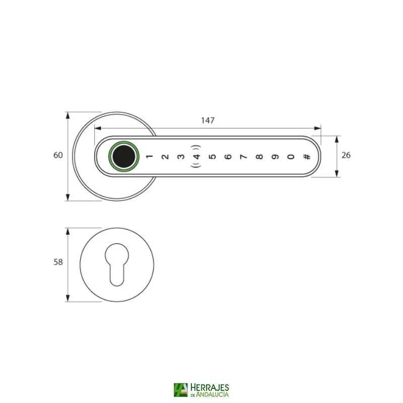 Control de acceso electrónico con roseta Inther | Herrajes de Andalucía