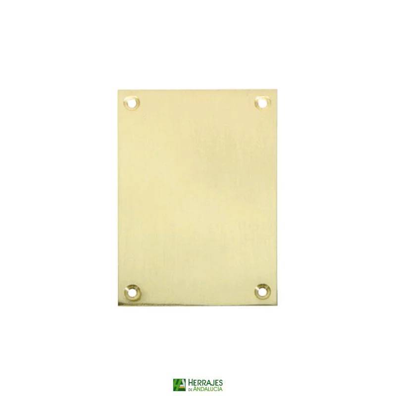 Placa Embellecedora sin Bocallave latón satinado | Herrajes de Andalucía