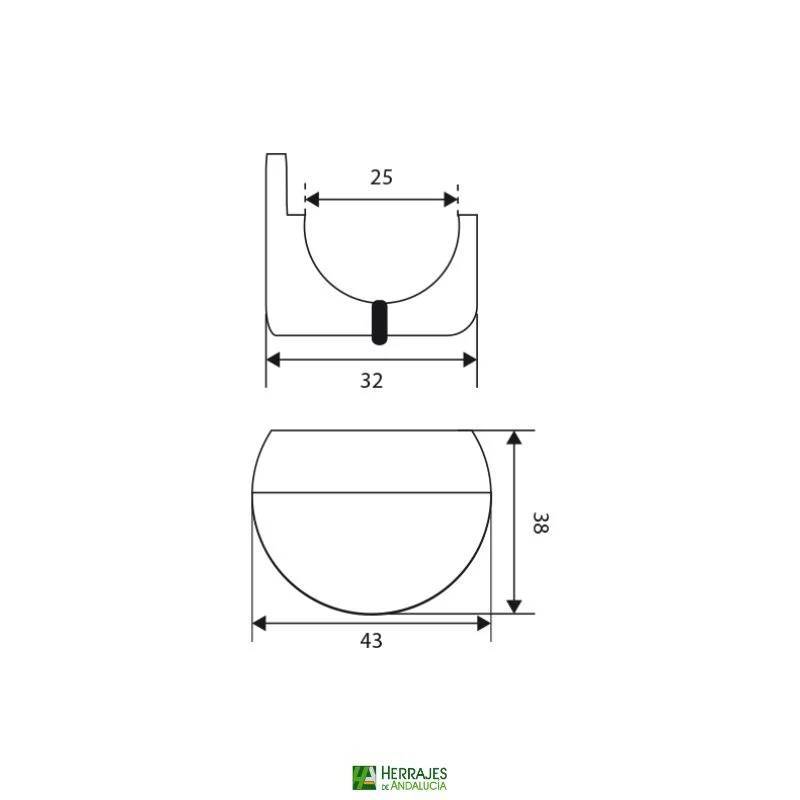 Soporte Tubo Cabina Sanitaria Inoxidable | Herrajes de Andalucía