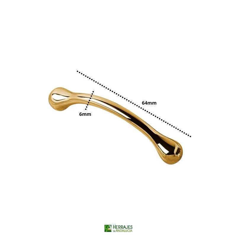 Tirador para Mueble Clásico Dorado 64 mm | Herrajes de Andalucía