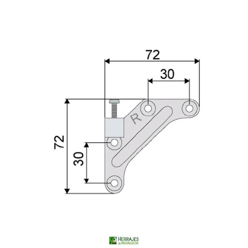 Colgador escuadra para mueble 72x72mm | Herrajes de Andalucía