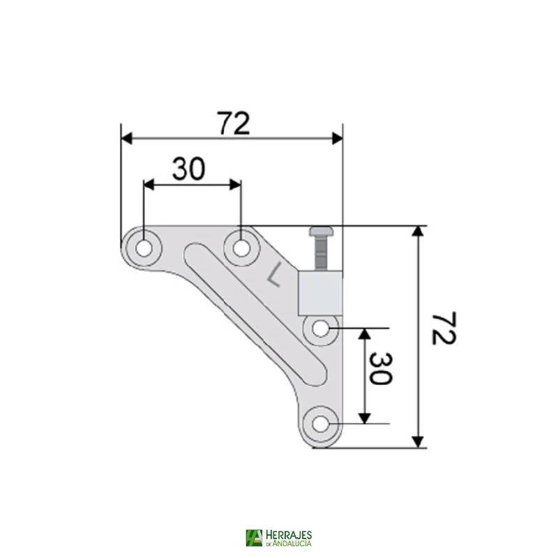 Colgador regulable para mueble 72x72 mm | Herrajes de Andalucía