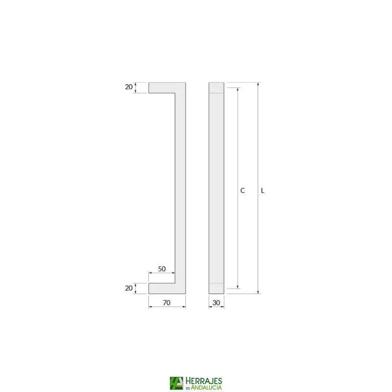 Manillón 3020 Inox 304 PVD 250 mm | Herrajes de Andalucía