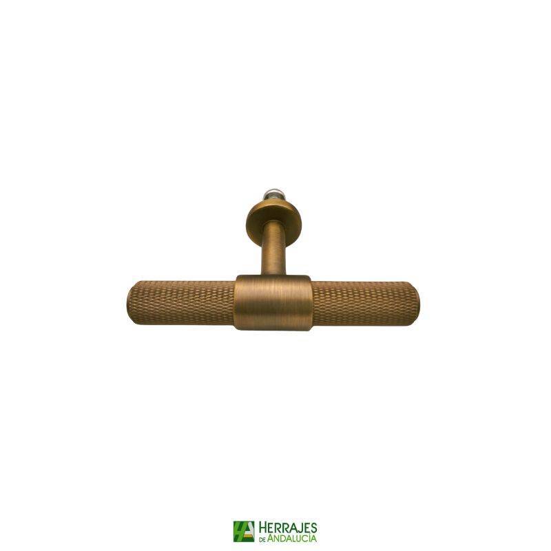 Pomo ROMBO cuero satinado 95×54 mm | Herrajes de Andalucía