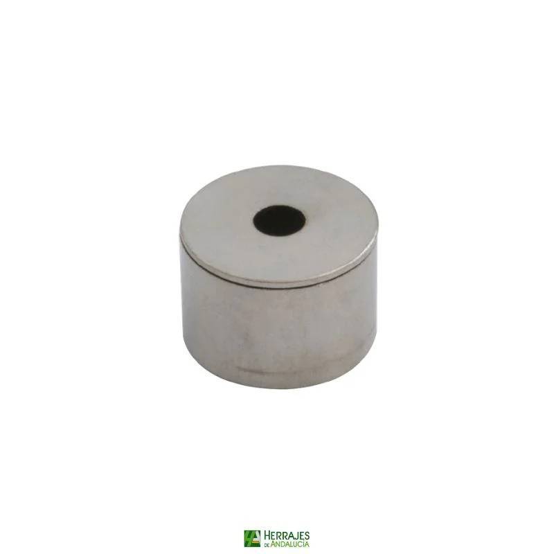 Soporte tubo casquillo Ø12mm níquel | Herrajes de Andalucía