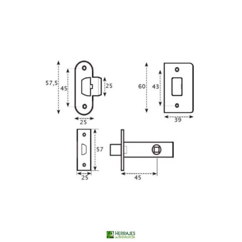 Picaporte Tubular 911 Canto Redondo | Herrajes de Andalucía