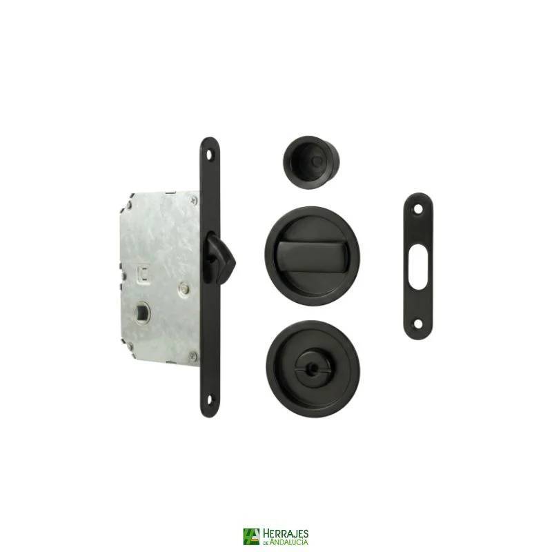 Kit puerta corredera negro | Herrajes de Andalucía