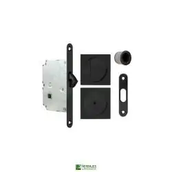 Kit condena puertas correderas 50x50mm negro | Herrajes de Andalucía