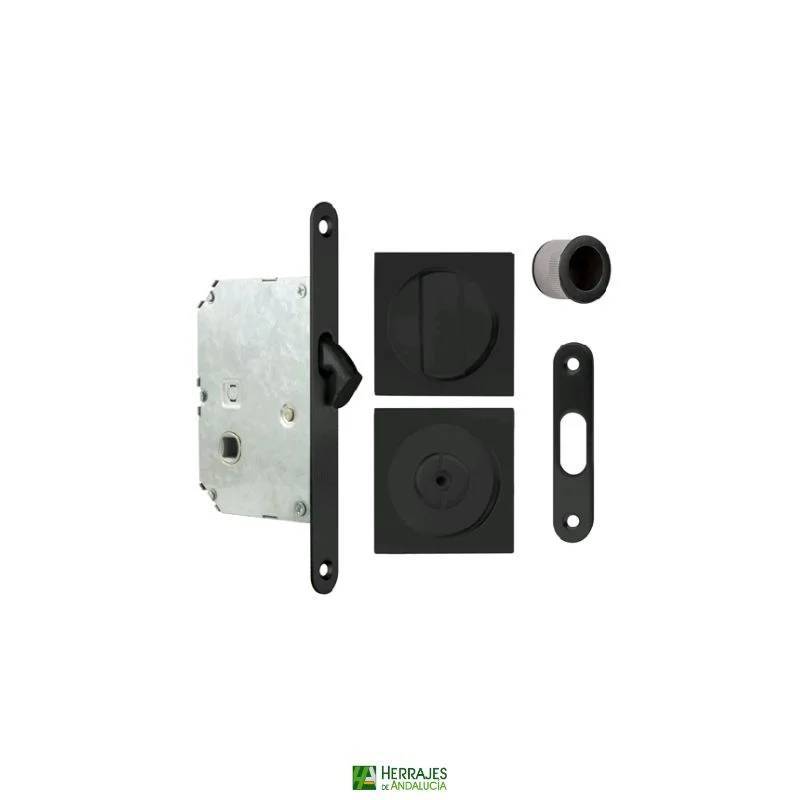 Kit condena puertas correderas 50x50mm negro | Herrajes de Andalucía