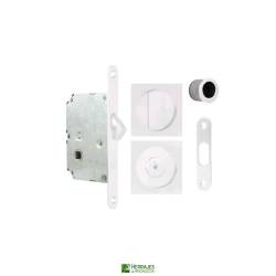 Kit puerta corredera F16 blanco 50 mm | Herrajes de Andalucía
