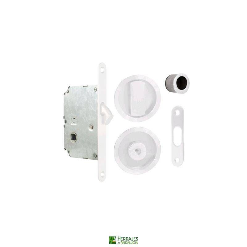 Kit puerta corredera F16 blanco 50 mm | Herrajes de Andalucía