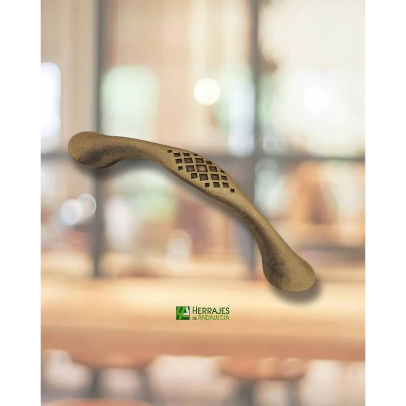 Tirador Rustic 96 mm bronce | Herrajes de Andalucía
