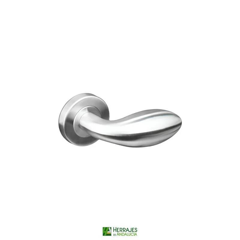 Manivela con roseta Selena acero inoxidable | Herrajes de Andalucía