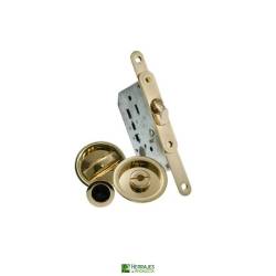 Kit Cierre Corredera 50 mm latonado pulido | Herrajes de Andalucía