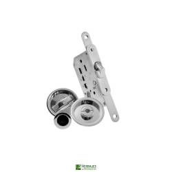Kit Cierre Corredera 50 mm redonda cromo mate | Herrajes de Andalucía