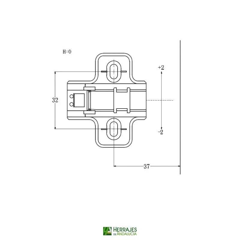 Base para bisagra cazoleta modelo Clip Cam-Herrajes de Andalucía
