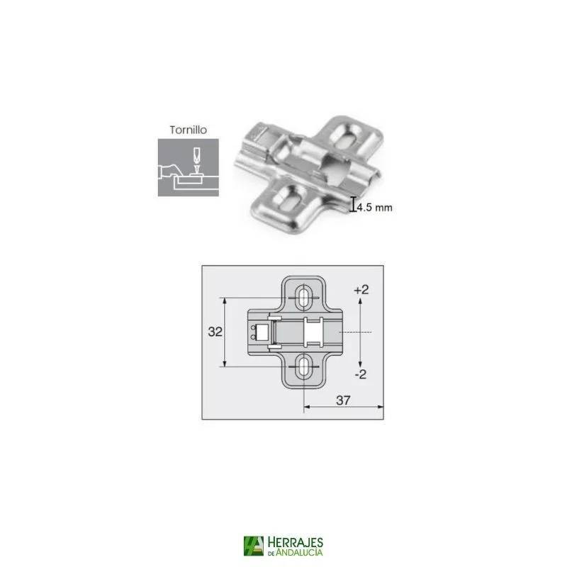 Base para bisagra cazoleta modelo Clip Cam-Herrajes de Andalucía