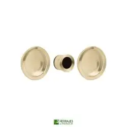 Kit puerta corredera cazoleta + dedal latón pulido |Herrajes de Andalucía