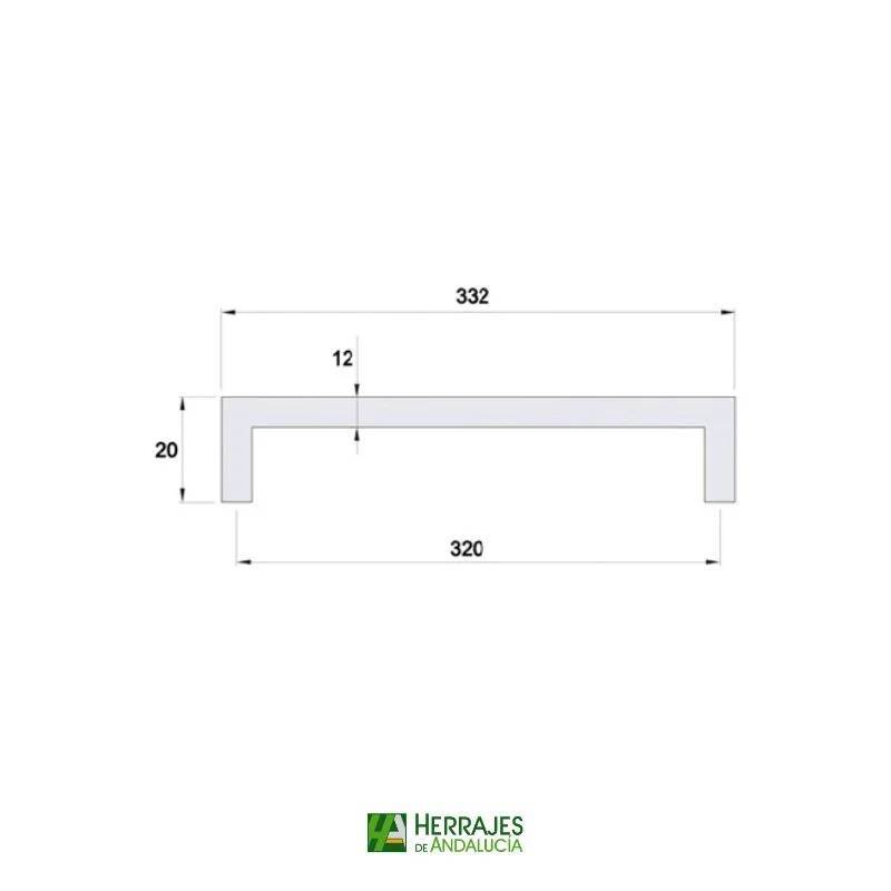 Tirador Hios negro 304 332mm muebles | Herrajes de Andalucía