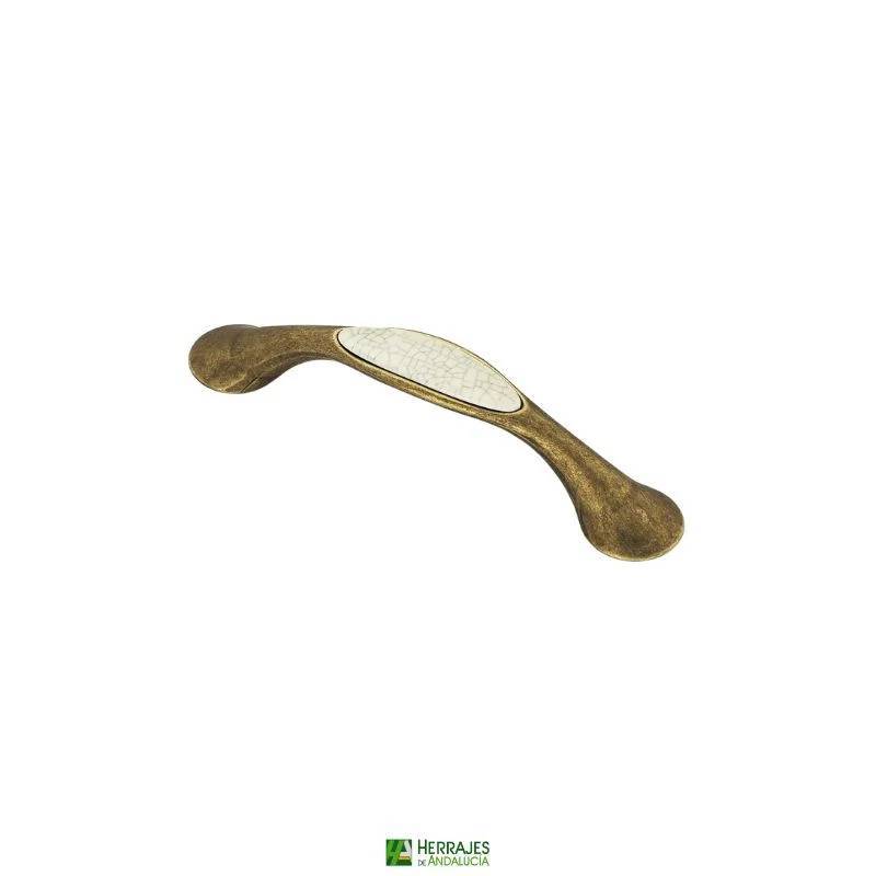 Tirador para mueble craquelé 96mm | Herrajes de Andalucía
